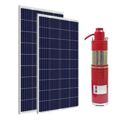 24 Volt Dc Solar Güneş Enerjili Dalgıç Pompa 400W 20 Mt Kablolu 2 Panel Set - 1