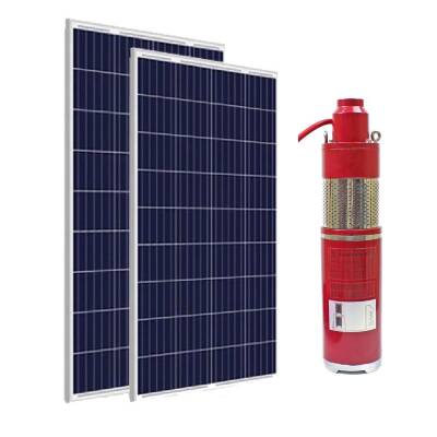 24 Volt Dc Solar Güneş Enerjili Dalgıç Pompa 400W 20 Mt Kablolu 2 Panel Set - 1