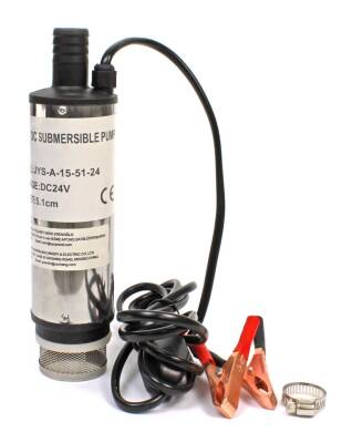24 Volt Mazot Yağ Aktarma Pompası, Dc Mini Dalgıç Pompa Süzgeçli 51 mm Dış Çap - 1
