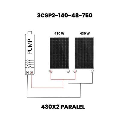 3 inch 48V Fırçasız Dc Dalgıç Pompa Panel Set 750 Watt 140 mss - 2