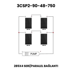 3 inch 48V Fırçasız Dc Dalgıç Pompa Panel Set 750 Watt 90 mss - 2