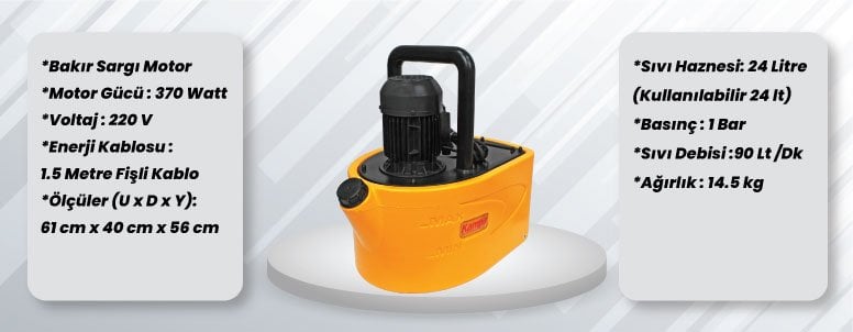 Kampa DC 1-24 Petek Temizleme Makinesi Özellikler