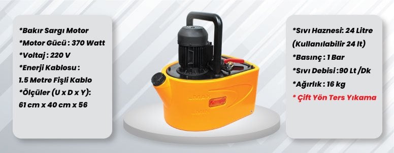 Kampa DC 2-24 Petek Temizleme Makinesi &Ouml;zellikler