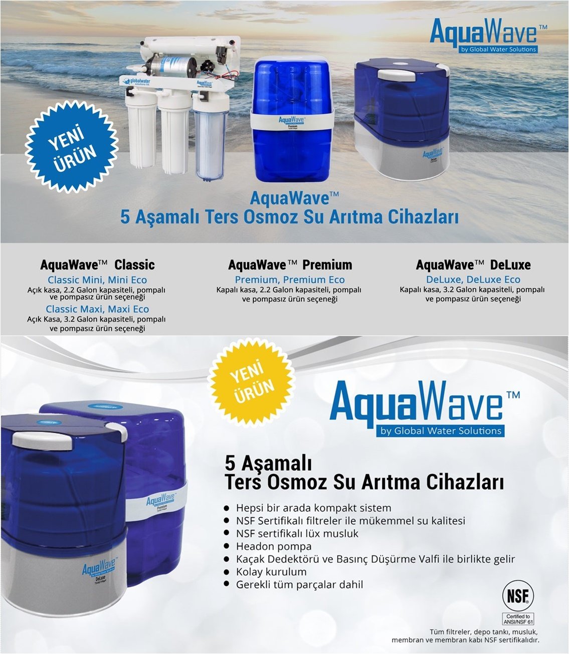 AquaWave Deluxe 3.2 Galon Pompalı Su Arıtma Cihazı
