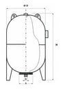 Hidrotank TD 150 Dik Ayaklı Hidrofor Tankı