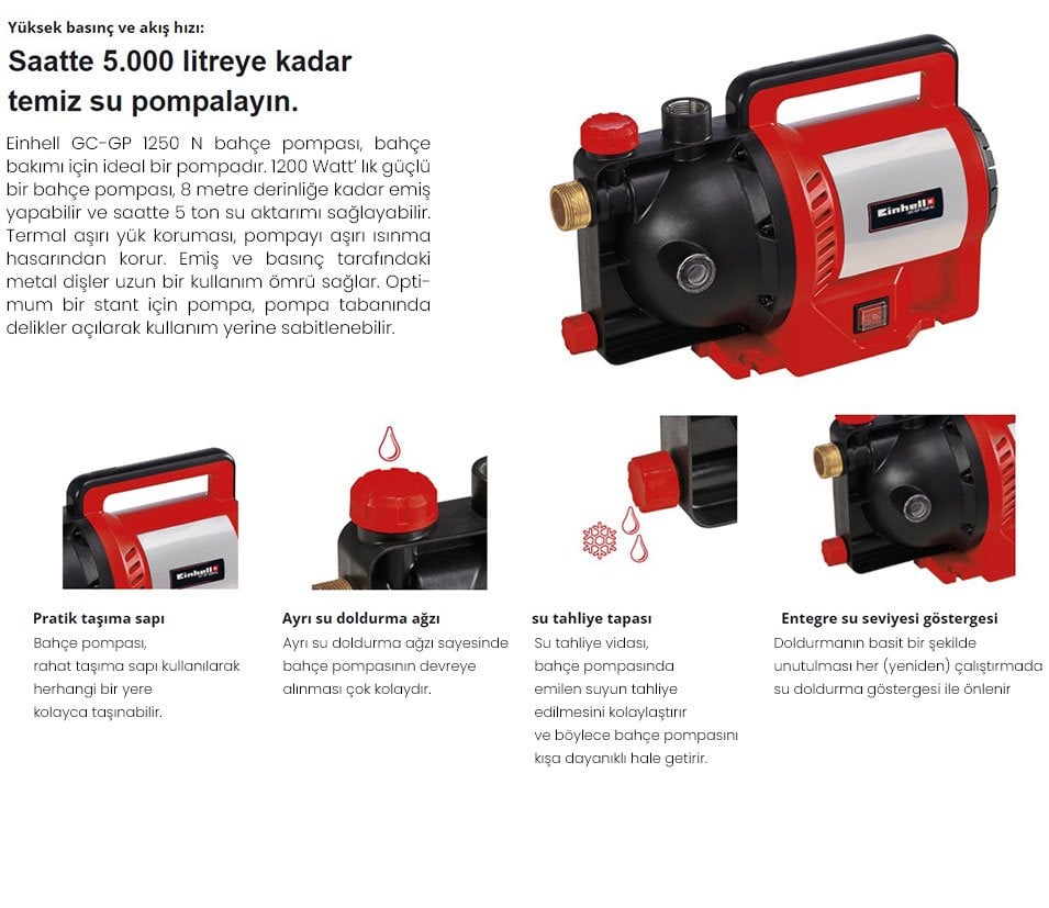GC-GP 1250N Einhell Bahçe Sulama Pompası