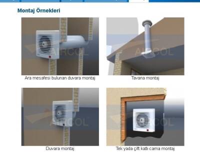 Aircol 100lük Otomatik Panjurlu Tuvalet ve Banyo Fanı / Aspiratörü 100 m³/h - Aircol 100 OP - 2