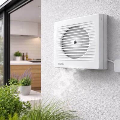 Aircol 120lik Mekanik Panjurlu Tuvalet, Wc ve Banyo Fanı / Aspiratörü 160 m³/h - Aircol 120 MP - 4