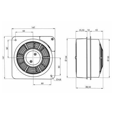 Aircol 130 Pencere ve Duvar Tipi Plastik Aspiratör - Aircol 130 - 6