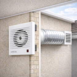 Aircol 150lik Banyo, Wc, Tuvalet Fanı / Aspiratörü 300 m³/h - Aircol 150 - 4
