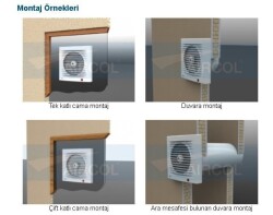 Aircol 150lik Panjurlu Tuvalet, Wc ve Banyo Fanı / Aspiratörü 300 m³/h - Aircol 150 MP - Aircol (1)