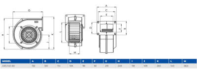 Aircol AKS 140-60 Radyal, Salyangoz ve Kalorifer Kazanı Fanı 400 m³/h 1400 RPM - 4