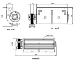 AIRCOL AKS 680-240 Tanjansiyel Radyal Fan 245 mm Genişilk 160 m³/h - Aircol (1)