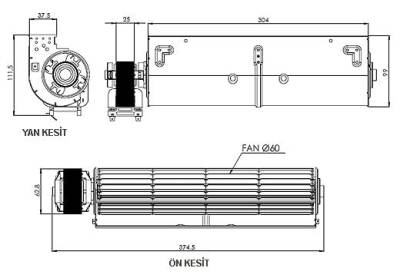 AIRCOL AKS 680-300 Tanjansiyel Radyal Fan 304 mm Genişilk 225 m³/h - 2