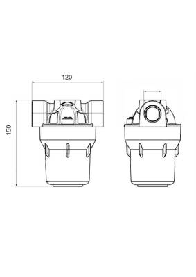 Aquafer 3 inç Yıkanabilir Filtre 3/4 inc 50 Micron Tortu Pislik Tutucu Filtre - 2