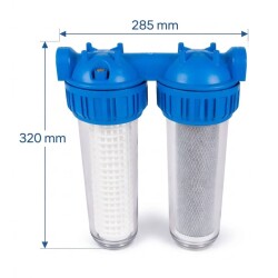 Aquafer Çiftli Filtre Takımı 3 Aşamalı Bina Girişi Su Arıtma Sistemi - 4