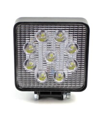 Beyaz Işıklı Kare Led Lamba Off Road Sis Farı 9 Ledli 12-24 Volt YERLİ ÜRETİM - 1