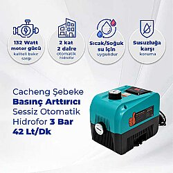 Cacheng Şebeke Basınç Arttırıcı, Sessiz Otomatik Hidrofor 3 Bar 42 Lt/Dk - Cacheng (1)