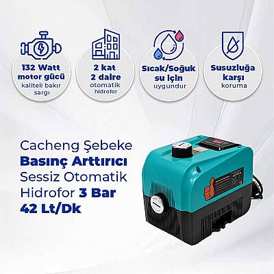 Cacheng Şebeke Basınç Arttırıcı, Sessiz Otomatik Hidrofor 3 Bar 42 Lt/Dk - 2