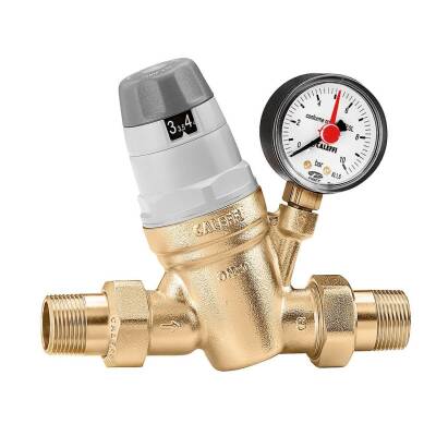 Caleffi 535041 Manometreli Basınç Düşürücü DN15, Rakorlu, Değiştirilebilir Filtreli 1/2 inç - 1