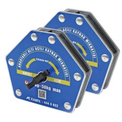 Çırak-50M/A Manyetik Kaynak Gönyesi 2 ADET On-Off Anahtarlı 6 Açılı, 35-50 Kg Kaynak Tutucu Mıknatıs - 1