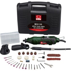 DBK MG135 Gravür Seti, Mini Taşlama Devir Ayarlı Freze Aparatlı - 3