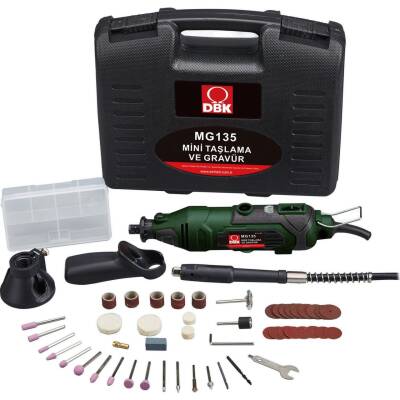 DBK MG135 Gravür Seti, Mini Taşlama Devir Ayarlı Freze Aparatlı - 3