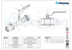 Doğalgaz Vanası MOP 5 TS EN 331 (TAM GEÇİŞLİ) 3/4'' - 2