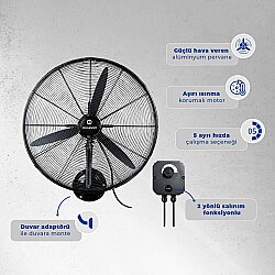 Dündar SV 65 Sanayi Duvar Tipi Endüstriyel Vantilatör 65 cm - Dündar (1)