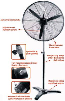 Dündar SV 75 Sanayi Tipi Vantilatör Ayaklı Endüstriyel 75 cm - 3