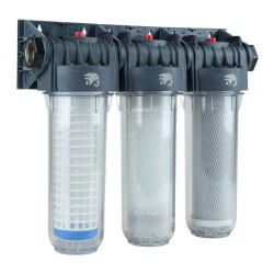 EuroFil Üçlü Su Filtresi Daire ve Bina Girişi İçin Üçlü Set Arıtma Sistemi 3/4'' - EuroFil