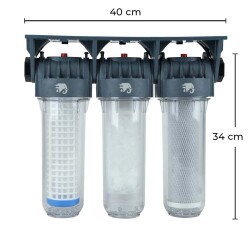EuroFil Üçlü Su Filtresi Daire ve Bina Girişi İçin Üçlü Set Arıtma Sistemi 3/4'' - 3