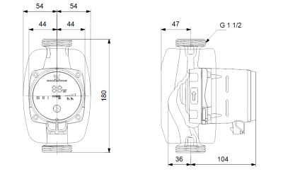 Grundfos ALPHA1 25-60(180 mm) 25-40.000 Kazan İçin Frekans Konvertörlü Sirkülasyon Pompası 6mss 3.4m³/h - 3