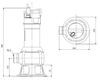 Grundfos UNILIFT AP50B.50.08.3V Paslanmaz Gövdeli Vortex Çarklı Kirli Su Drenaj Dalgıç Pompa 380V - 3