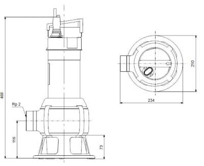 Grundfos UNILIFT AP50B.50.08.A1V Paslanmaz Gövdeli Vortex Çarklı Kirli Su Drenaj Dalgıç Pompa - 3