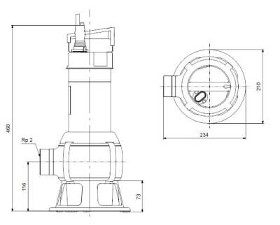 Grundfos UNILIFT AP50B.50.11.A1V Paslanmaz Gövdeli Vortex Çarklı Kirli Su Drenaj Dalgıç Pompa - 3