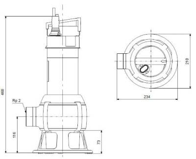 Grundfos UNILIFT AP50B.50.15.3V Paslanmaz Gövdeli Vortex Çarklı Kirli Su Drenaj Dalgıç Pompa 380V - 3