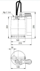 Grundfos UNILIFT KP350-AV-1 Paslanmaz Gövdeli Kirli Su Drenaj Dalgıç Pompa - 2