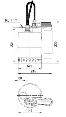 Grundfos UNILIFT KP350-AV-1 Paslanmaz Gövdeli Kirli Su Drenaj Dalgıç Pompa - 2