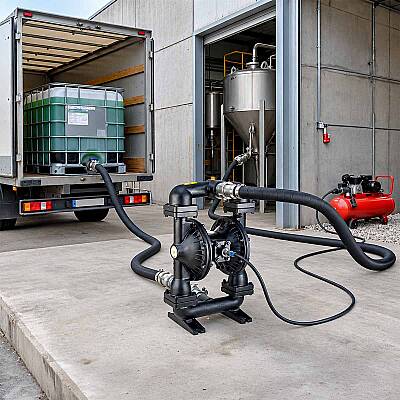 Huge Pump-Günalsan HP20 Alüminyum Gövdeli Havalı Diyaframlı Pompa 560 Litre/Dakika 7 Bar 2'' - 5