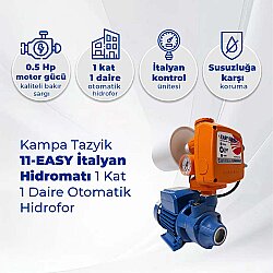 Kampa Tazyik 11-EASY İtalyan Hidromatı 1 Kat 1 Daire Otomatik Hidrofor - Kampa (1)