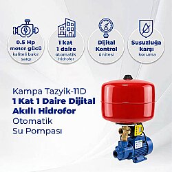 Kampa Tazyik-11D 1 Kat 1 Daire Dijital Akıllı Hidrofor - Otomatik Su Pompası - 2