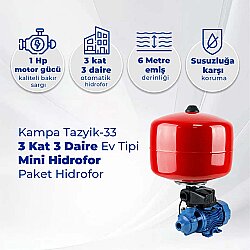 Kampa Tazyik-33 3 Kat 3 Daire Ev Tipi Mini Hidrofor - Paket Hidrofor - Kampa (1)