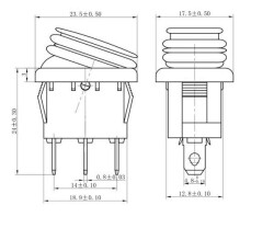 Körüklü Işıklı Anahtar 50 ADET Turuncu, ON-OFF 3 Pin - Düğme Buton Switch - 4