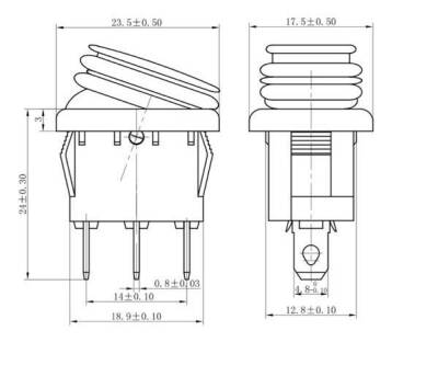 Körüklü Işıklı Anahtar 50 ADET Turuncu, ON-OFF 3 Pin - Düğme Buton Switch - 4