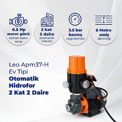 Leo Apm37-H Ev Tipi Otomatik Hidrofor 2 Kat 2 Daire - 3