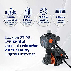 Leo Apm37-PS-05B Ev Tipi Otomatik Hidrofor 2 Kat 2 Daire, Orijinal Hidromatlı - LEO (1)