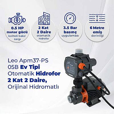 Leo Apm37-PS-05B Ev Tipi Otomatik Hidrofor 2 Kat 2 Daire, Orijinal Hidromatlı - 2