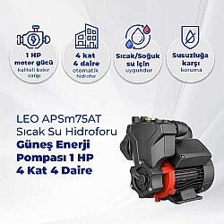 LEO APSm75AT Sıcak Su Hidroforu, Güneş Enerji Pompası 1 HP - 4 Kat 4 Daire - LEO (1)