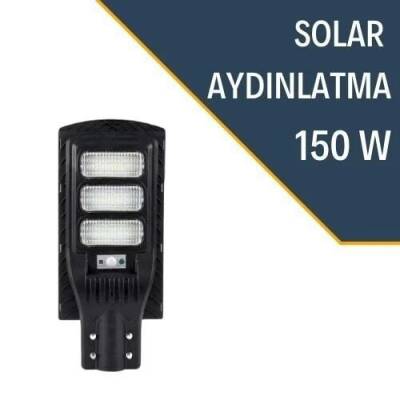 LEXRON Güneş Enerjili Lamba, Solar Sokak Lambası, 150W Solar Aydınlatma - 1
